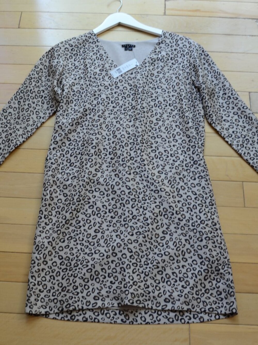 Theory Kinley Leopard Printed Silk Shift Dress Size 4 NWT